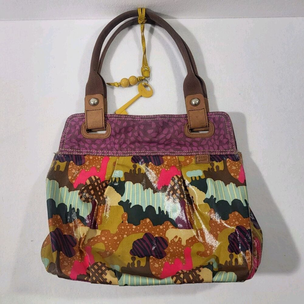 Fossil Multicolor Tree Nature Print Coated Canvas… - image 1